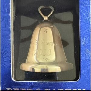 Reed and Barton 2000 Bell 3" tall/2.5" wide Silver Plated Vintage Christmas Bell